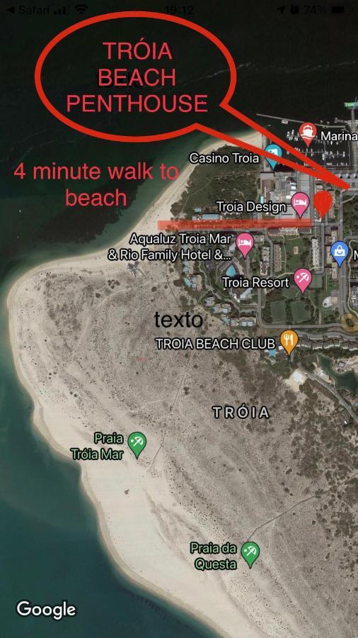 Beautiful Penthouse Apartment With Terrace - 4 Minute Walk To The Beach Tróia Esterno foto